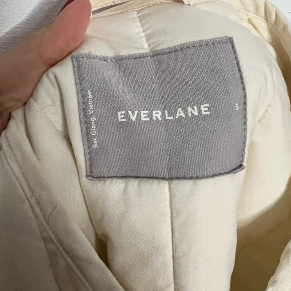 Everlane Quilted Cream Long Puffer Jacket - Picture 4 of 6